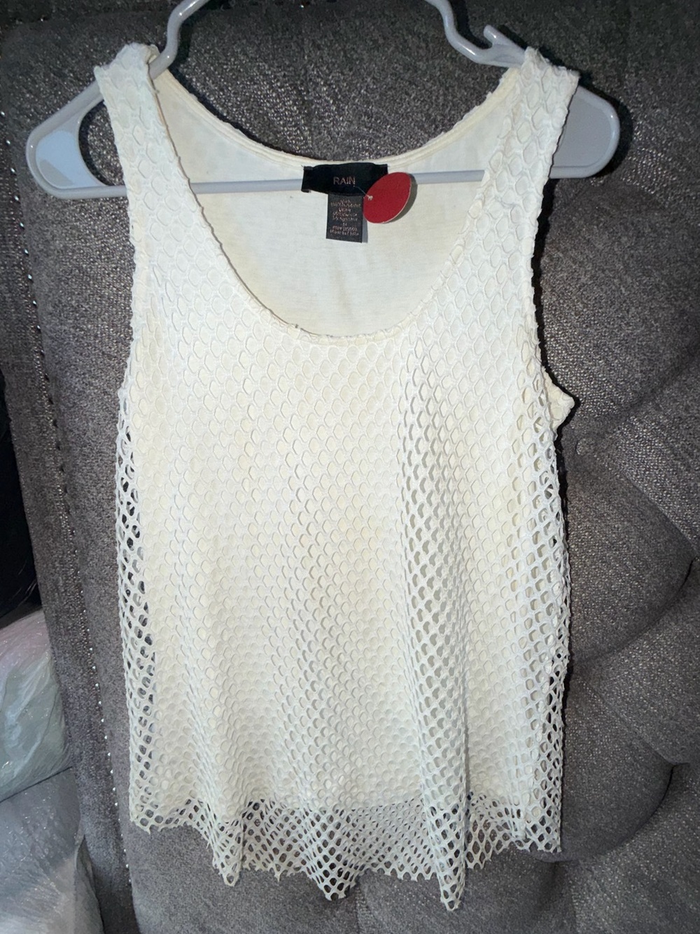 Rafa White Crochet Overlay Tank Top